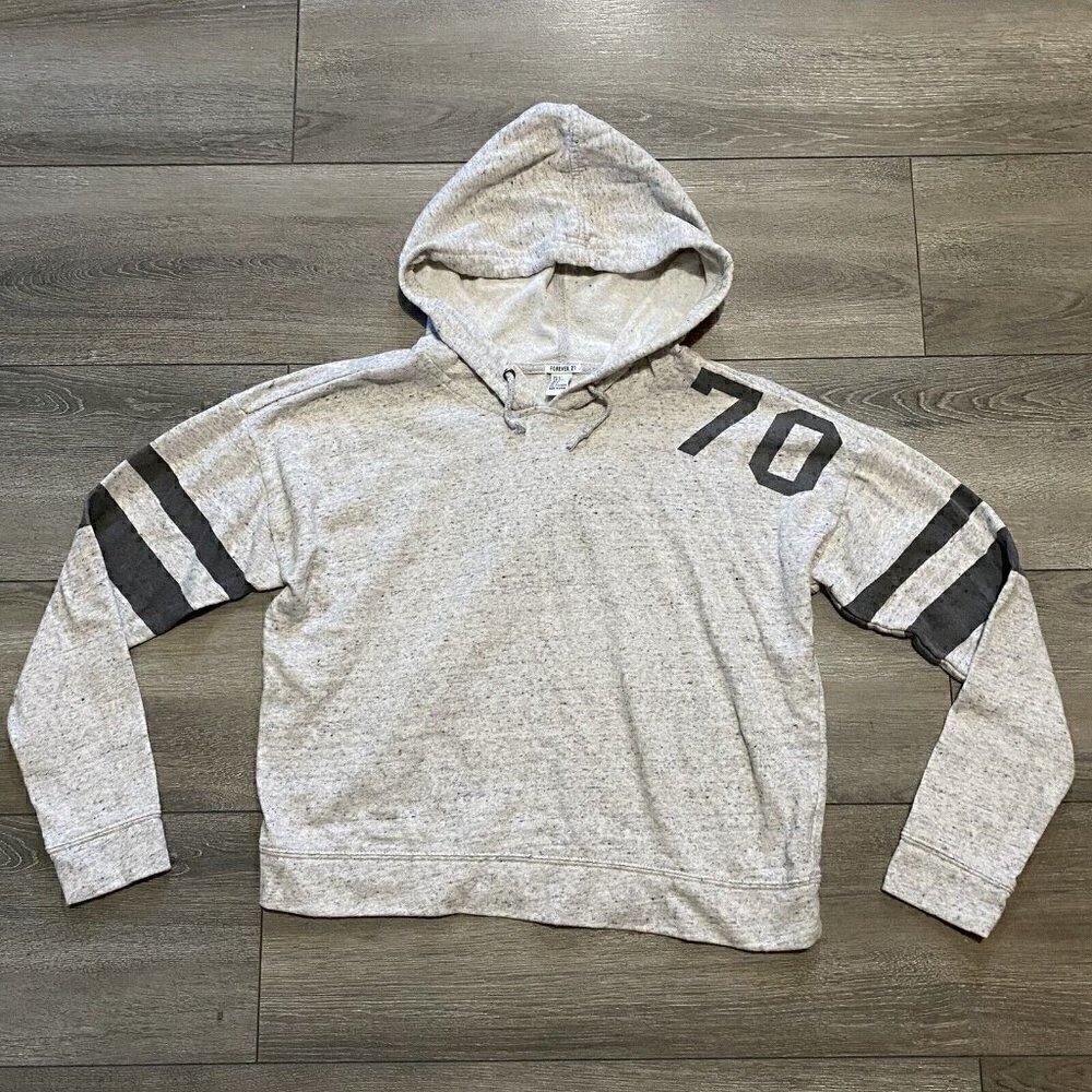 FOREVER 21 Hoodie Size Large Long Sleeve Pullover Grey